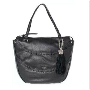 GUESS SOLENE Bordeaux Purse Black Faux Leather Shoulder Shopper Bag Handbag